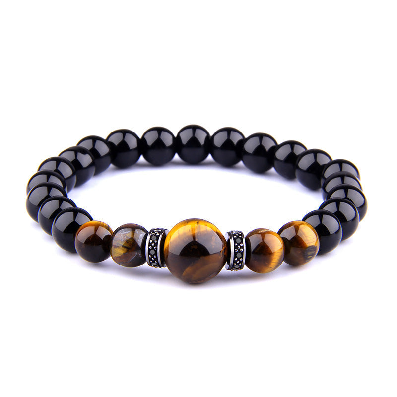 Tigerauge Perlen Armband Herren bylotrend