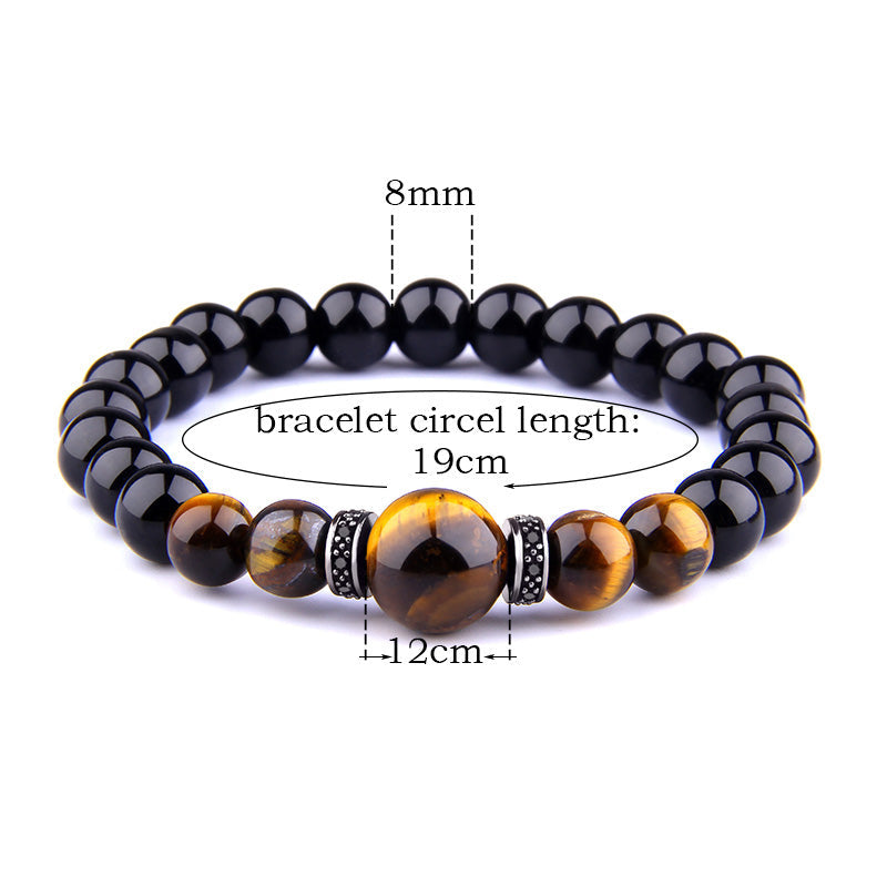 Tigerauge Perlen Armband Herren bylotrend